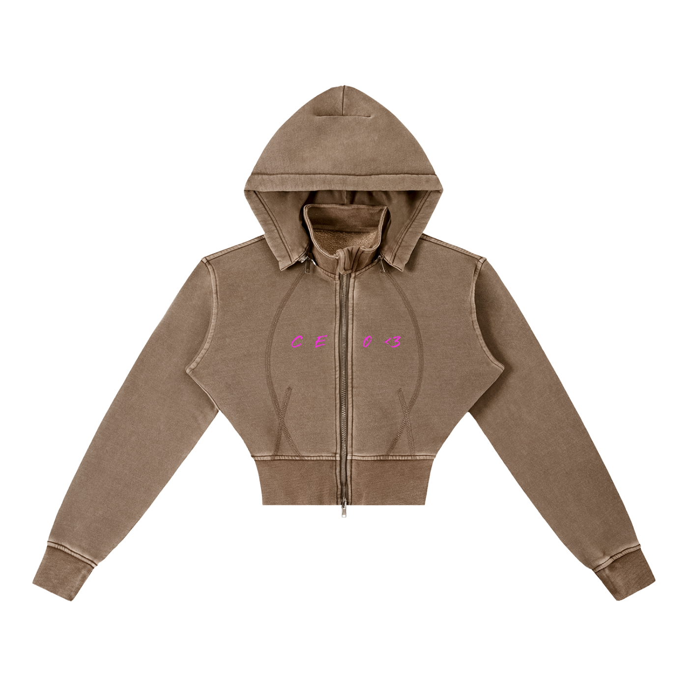 (CEO) Vintage Washed Cropped Fleece Hoodie