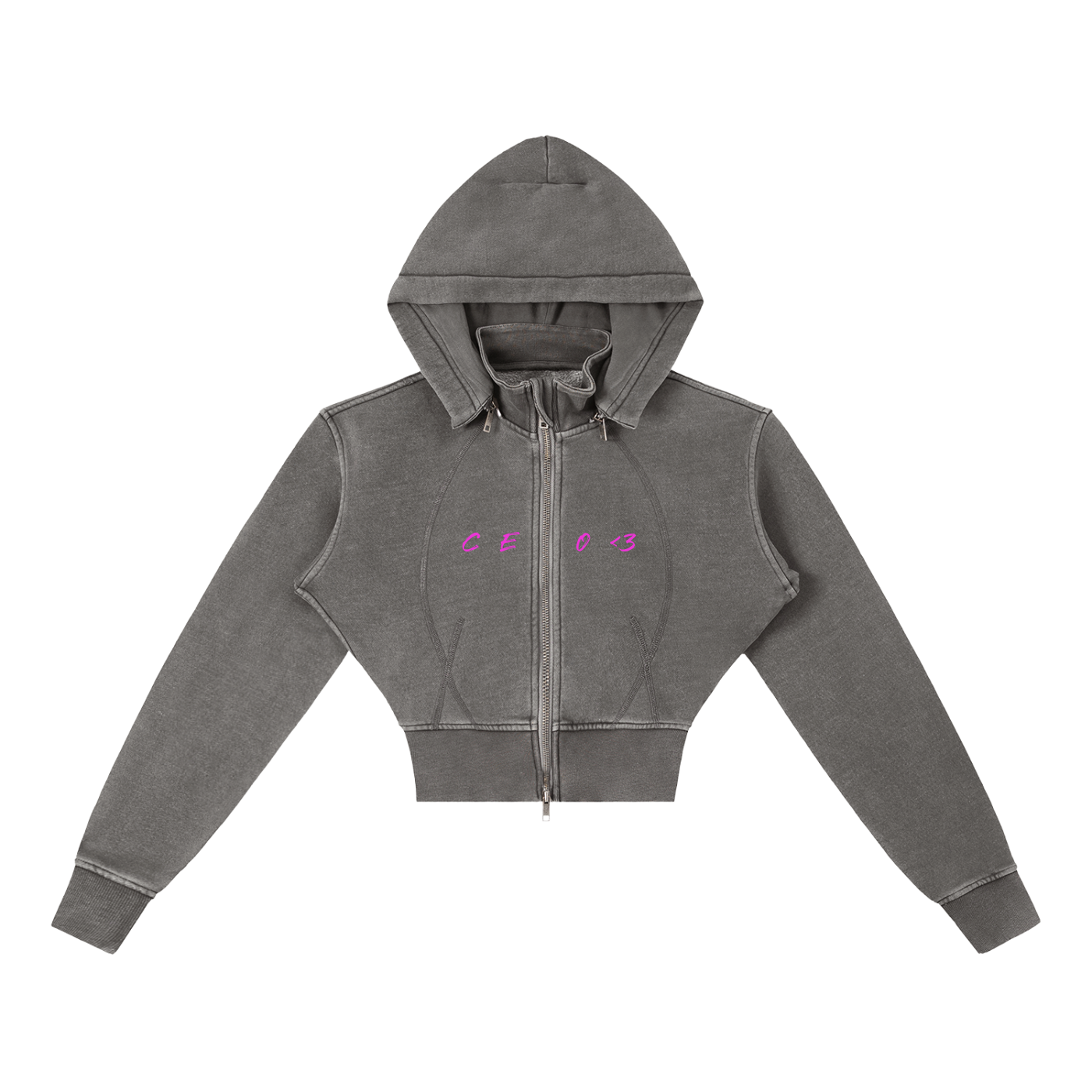 (CEO) Vintage Washed Cropped Fleece Hoodie