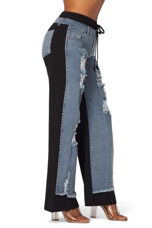 Still Got It Denim Jeans/Sweatpants Mix